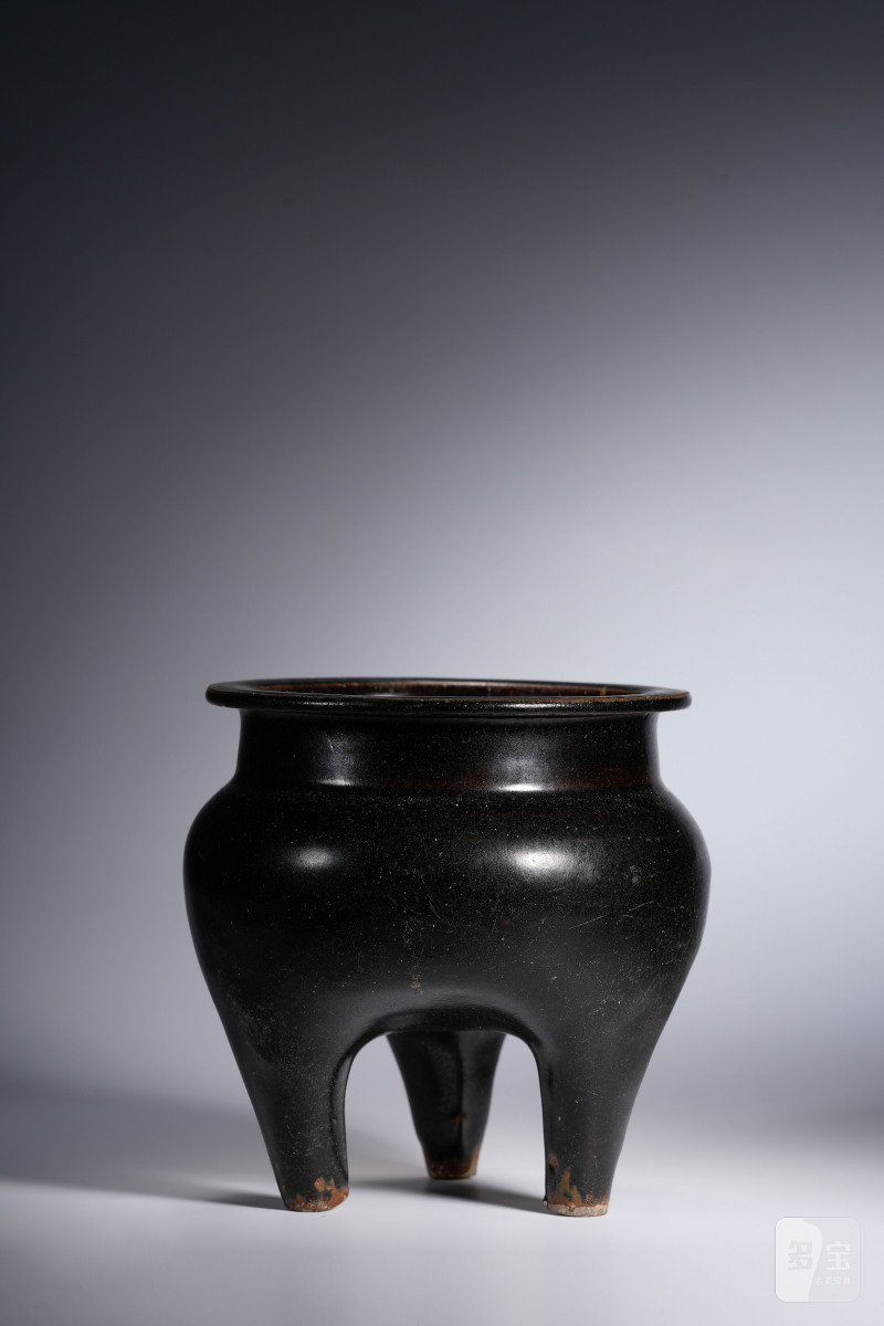 明 黑釉鬲式炉 - 图5